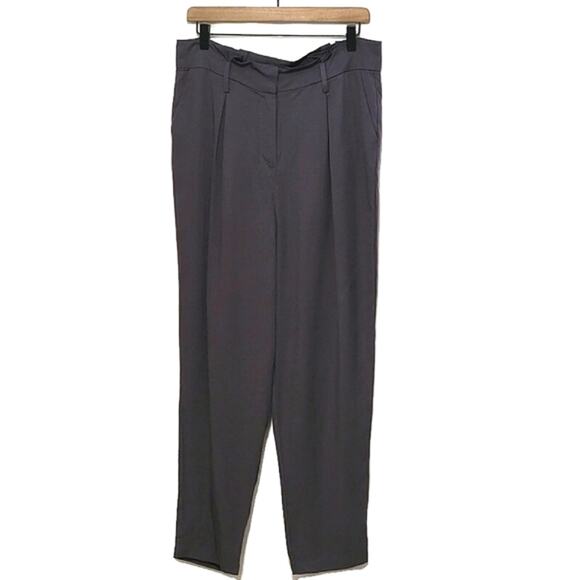 Socialite Gray Pleated High Rise Trouser Pants Workwear Office Casual Career L - Picture 1 of 11